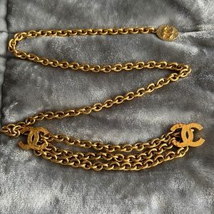 Vintage Chanel 3 chain belt